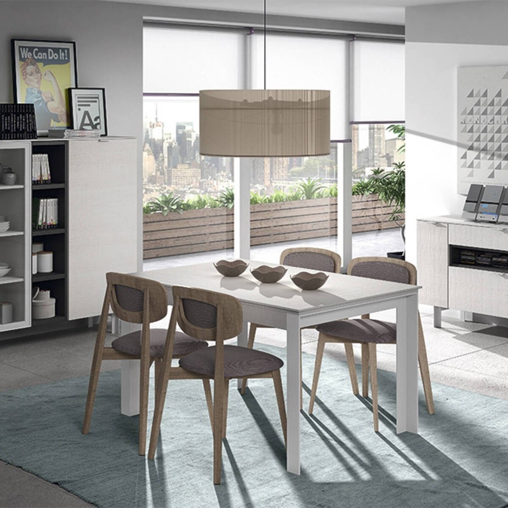 Silla Craft tapizada pata Blanco