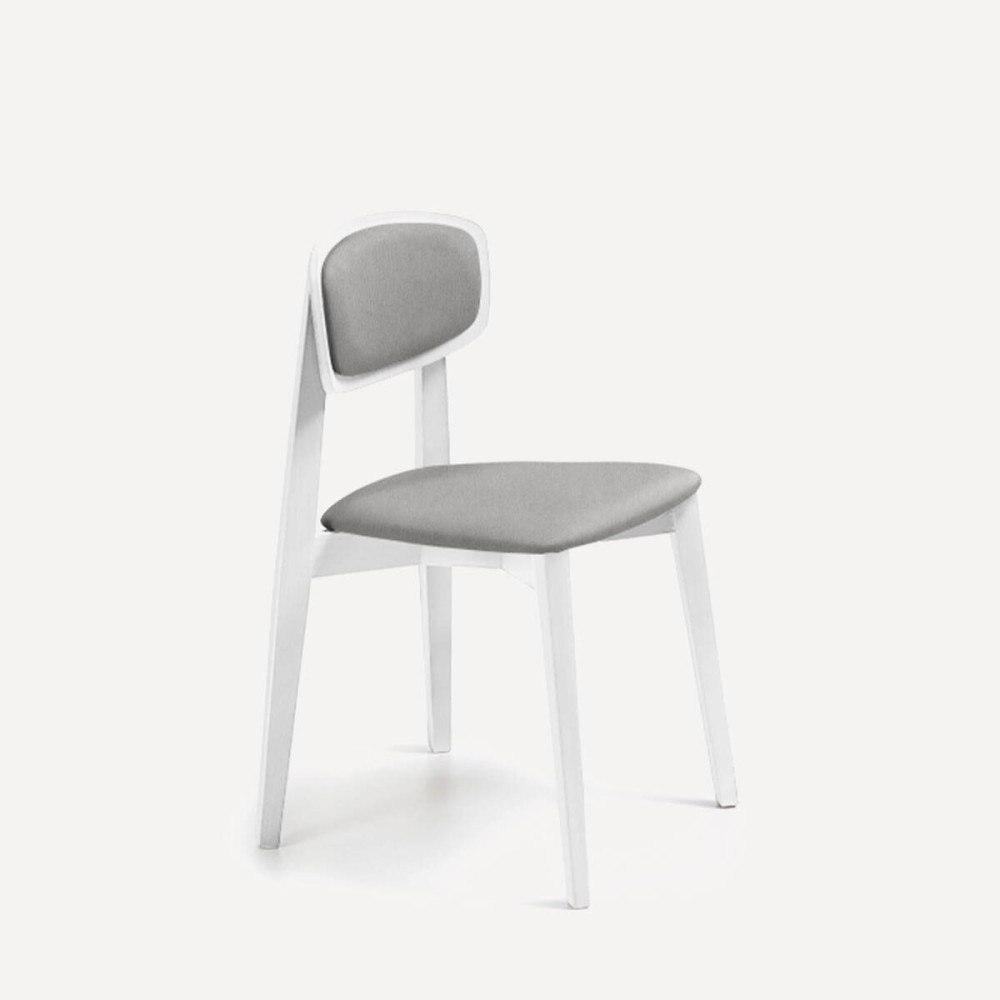 Silla Craft tapizada pata Blanco