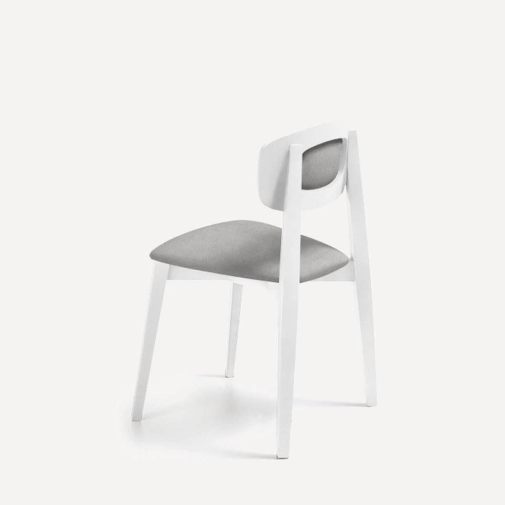 Silla Craft tapizada pata Blanco
