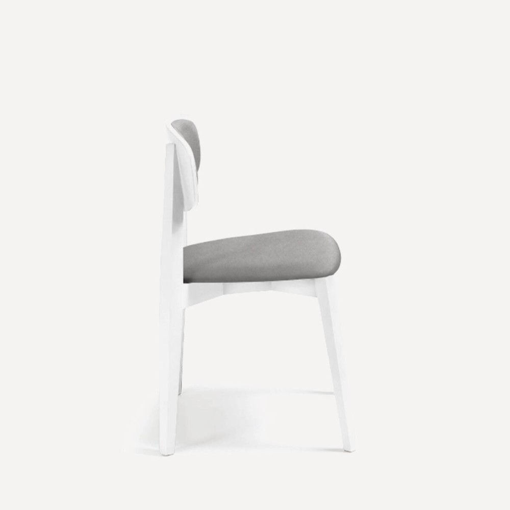 Silla Craft tapizada pata Blanco