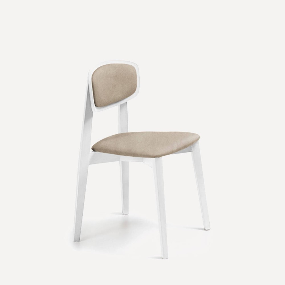 Silla Craft tapizada pata Blanco