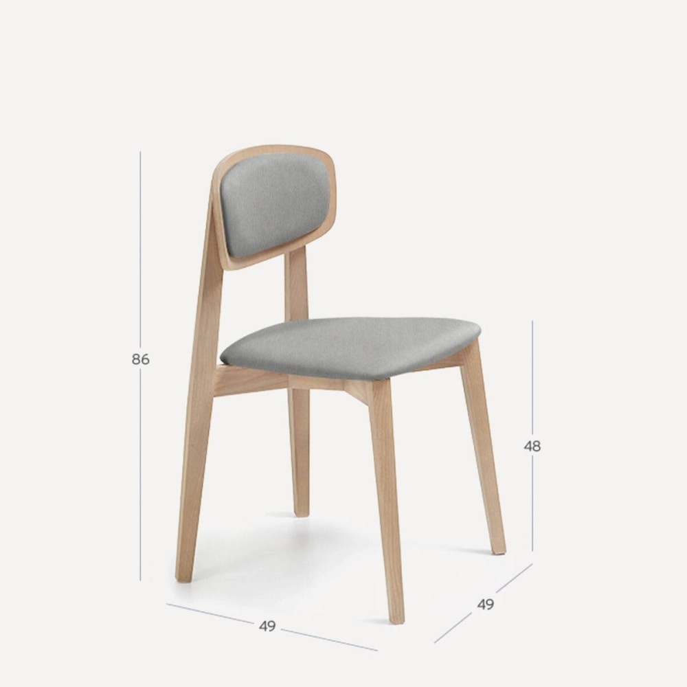 Silla Craft tapizada pata Blanco