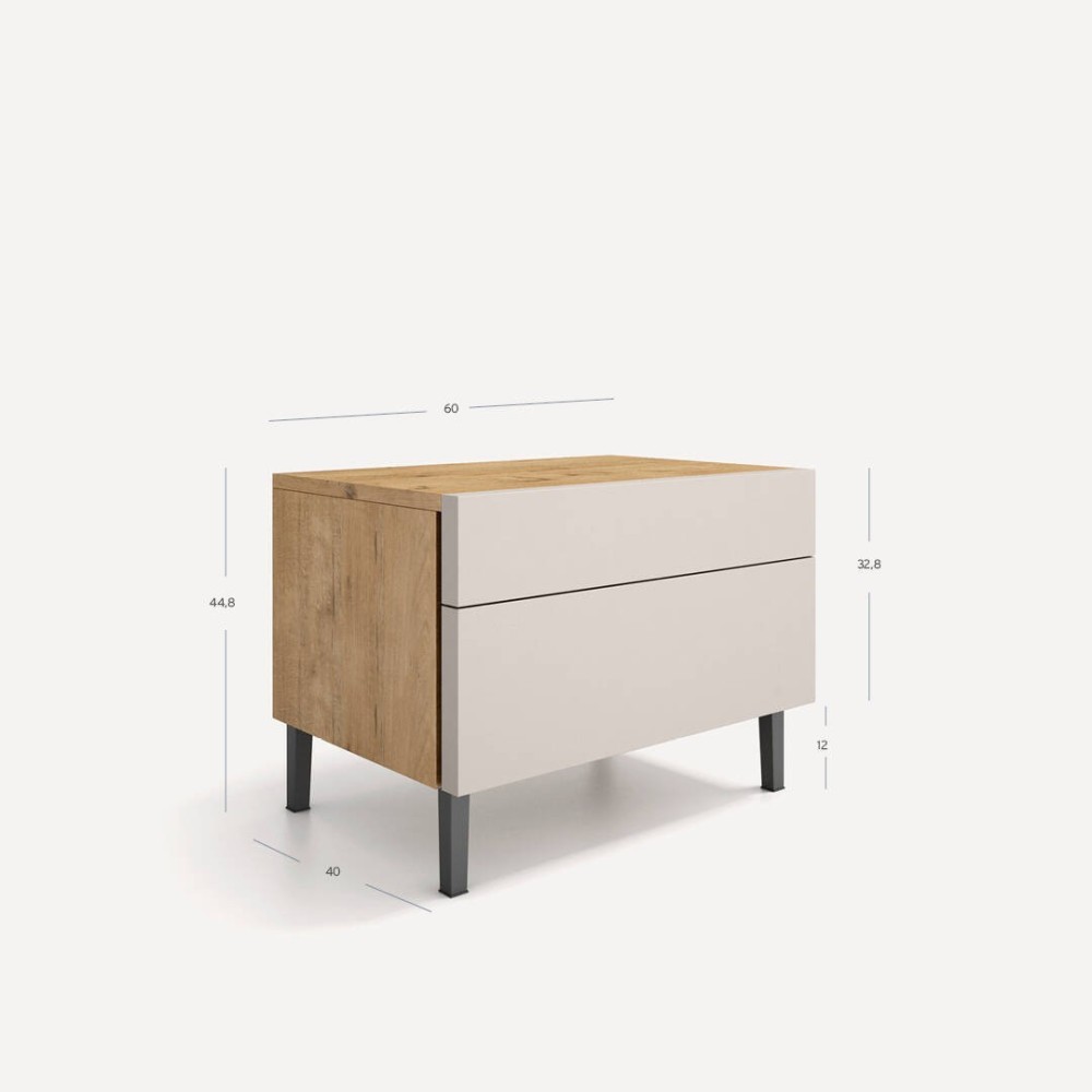 Mesita Aline 2 cajones 60cm