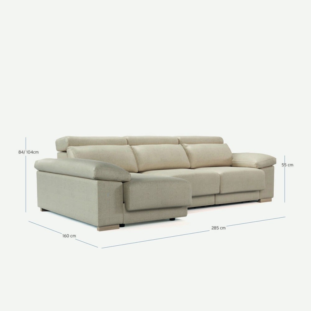 Sofà Vermont chaise longue esquerra de 285 cm
