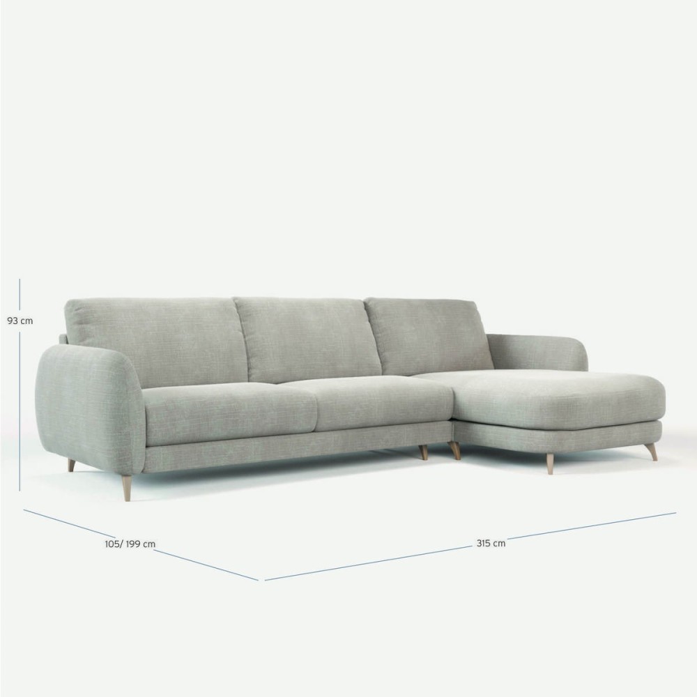 Sofá Olivia 4 plazas con chaise longue der.