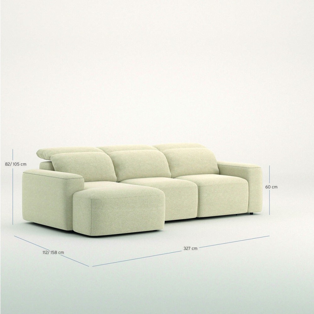 Sofá Marea chaise longue izquierda deslizante manual de 327 cm