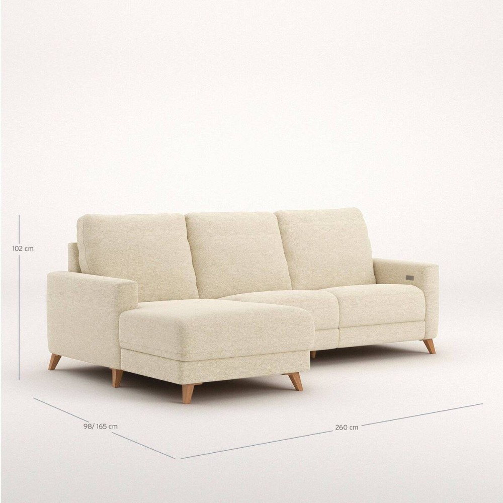 Sofá Otto chaise longue izquierda relax eléctrico de 260 cm