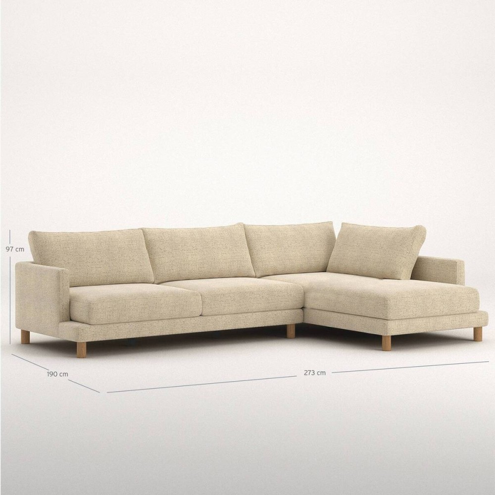 Sofá Basmar fijo chaise longue derecha de 273 cm