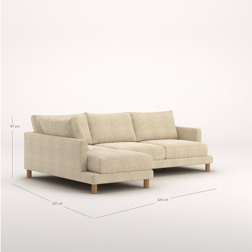 Sofá Basmar fijo chaise longue izquierda de 324 cm
