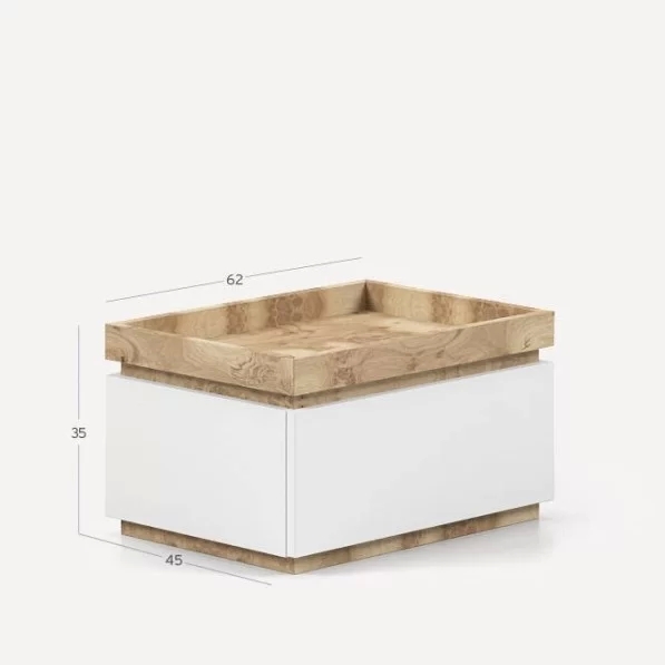Mesita Doko 1 cajón y bandeja 62cm