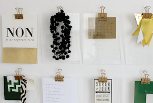 minicarpe Idea para decorar la pared de un despacho. Un DIY sencillo y muy resultón
