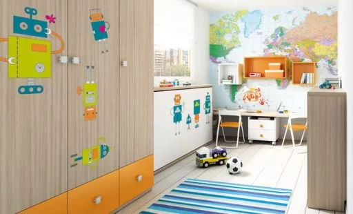 Habitaciones juveniles para dos. Dormitorio Niko de Kibuc con dos camas abatibles.