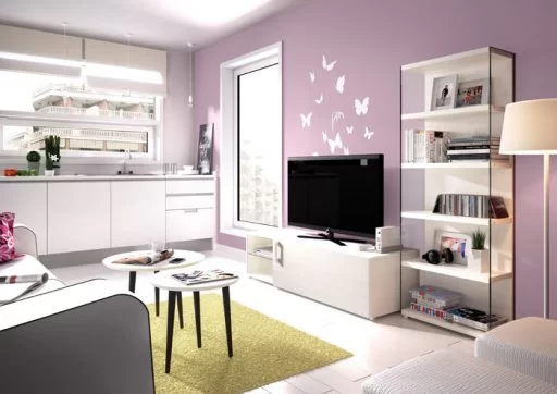 Decorar salones pequeños. Mueble y librería Eko-s de Kibuc