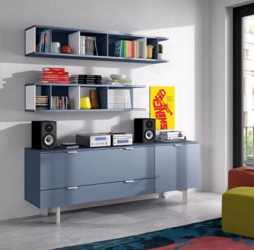 Cómo ordenar el salón. Bufet de la colección Signos para organizar libros y música