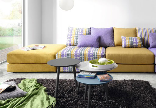 Consejos para escoger sofá. Sofá BCN estampado de Kibuc. Gran amplitud ed asiento