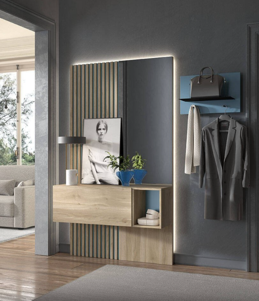 Combinación de listones de madera con otros materiales