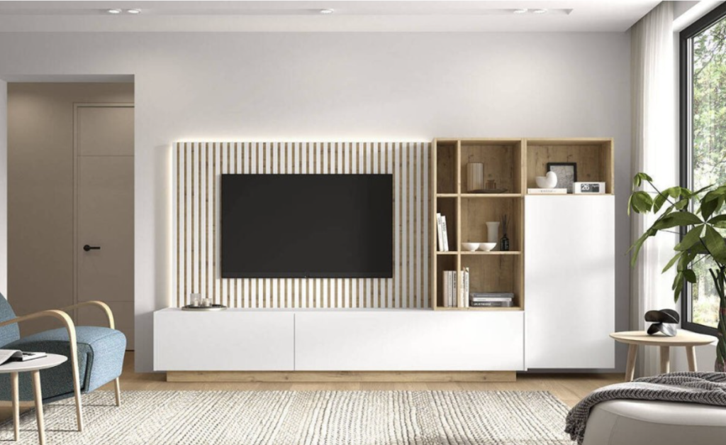Panelados de madera en el salón